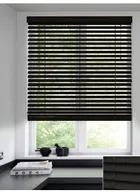 Caviar Black Real Wood Venetian Blind