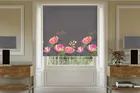 Sara Miller Peony Border Dark Grey - Designer Roller Blind