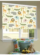 At The Zoo Blackout Cordless Spring Loaded Roller Blind
