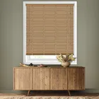 35mm Natural Oak & Hessian Faux Wood Blinds