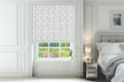 Streisand Silver - Floral Patterned Roman Blind