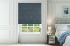 Hastings Navy - Designer Basketweave Roman Blind