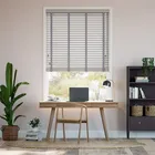 Pewter & Steel Faux Wood Blind - 50mm Slat