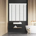 True White Faux Wood Blind With Steel Ladder Tapes