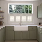 Almond Cream Cafe Style Plantation Shutters Blinds Uk
