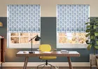 Gentle Palm Navy - Twist&fit Roman Blind