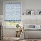 William Morris Blackthorn China Blue Roman Blind