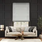 William Morris Willow Steeple Grey & Bijou Linen Dove Grey Roman Blind