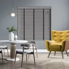 Ash Faux Wood Blind With Jet Ladder Tapes