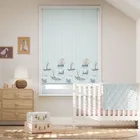 Donald Nautical Border Duck Egg Roman Blind