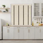 Scandi Oak Faux Wood Grain Blind With Coffee Ladder Tapes