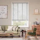 Turtle Dove Grey & Berber Silver Faux Wood Blind - 50mm Slat