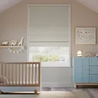 Electric Clicklock Paleo Linen Biscotti & Coconut Double Roman Blind