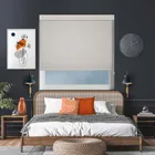 Bedtime Grey White No Drill Roller Blind