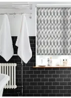 Mid Century Chevrons Grey Roller Blind