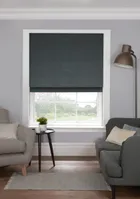 Eb Herringbone Charcoal Roman Blind