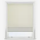 Double Roller Fusion Blackout White & Natural Double Roller Blind