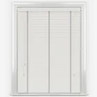 Statement True White With Light Grey Tapes Wooden Venetian Blinds