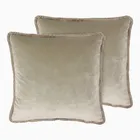 Hoxton Fringe Velvet Taupe Cushion