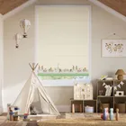 Dash Border Buttermilk Roman Blind