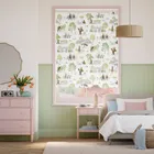 101 Dalmatians Blackout Soft Green Rose Roller Blind