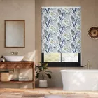 Splash Blackout Inky Botanical Blue Stone Roller Blind