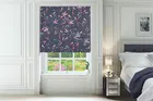 Sara Miller Bamboo Smokey Blue - Designer Floral Roman Blind