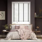 Pristine White & Tapestry Mono Faux Wood Blind - 50mm Slat