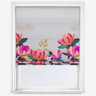 Sara Miller Peony Border Pale Grey Roman Blind