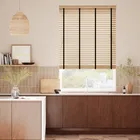 Autumn Oak & Noir Wooden Blind - 50mm Slat