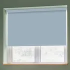 Banlight Duo Fr Smokey Blue (blackout) Flame Retardant Roller Blinds