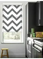 Chevron Dark Grey Roller Blind