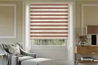 Austin Warm Brown Jacquard Day And Night Blind With Matching Box Weave