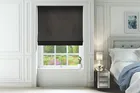 Augustus Black - Faux Silk & Chenille Pattern Roman Blind