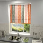 Orla Kiely Trio Stem Made To Measure Blackout Roller Blind Persimmon