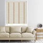 50mm Cream & Hessian Faux Wood Blinds