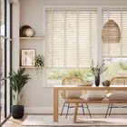Antique Beige & Oyster Faux Wood Blind - 50mm Slat