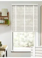 Glacier Grey Faux Wood Venetian Blind With White Tapes