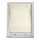 50mm Wood Essence Wooden Venetian Made To Measure Blind Fine Grain Linara Cream