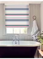 Sailor Stripe Navy And Red Roller Blind