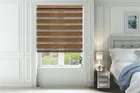 Bliss Teak - Day And Night Blind With Box Weave Voile