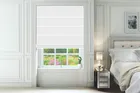 Etna Frost White - Basketweave Roman Blind