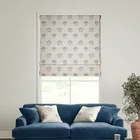 William Morris At Home Lily Flower Embroidery Woad - Designer Roman Blind