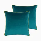 Athena Velvet Peacock & Mustard Cushion
