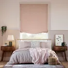 Bijou Linen Blush Pink Relaxed Roman Blind