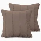 Anya Faux Fur Taupe Cushion - 55cm X 55cm