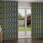 Orla Kiely Spot Flower Stem Blue & Green Wave Curtain Blinds Uk