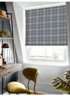 Wallace Check Metal Grey Roller Blind