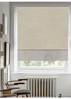 Blackout Grey Linen And Sheer Metal Double Roller Blind
