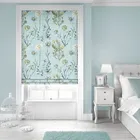 Wildflower Slate Blue Roman Blinds